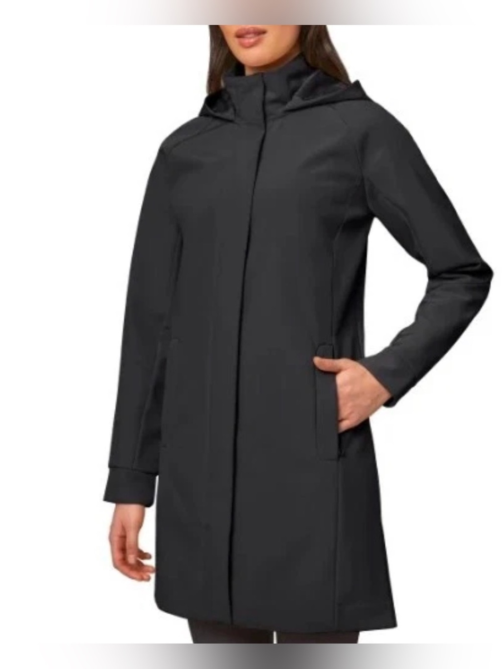 Mondetta Women's Long Softshell Jacket Black Size M Winter Coat New